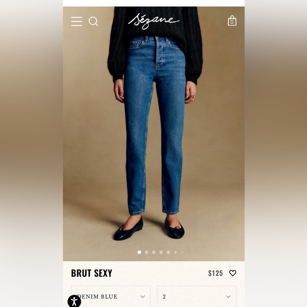 Sezane “Brut Sexy” jean in ‘denim blue’